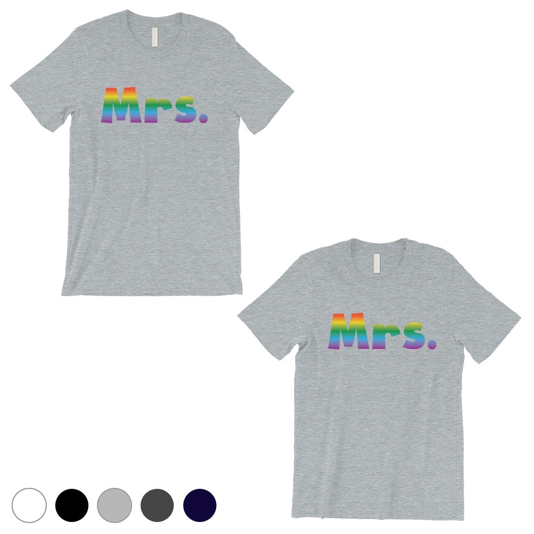 LGBT Mrs. Mrs. Rainbow Grey Matching Shirts