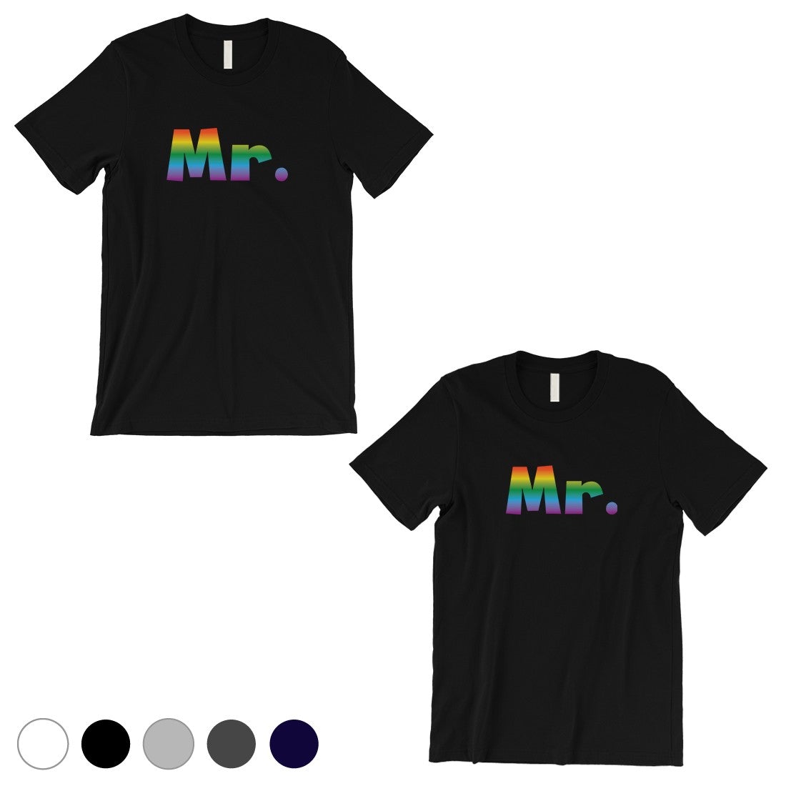 LGBT Mr. Mr. Rainbow Black Matching Shirts