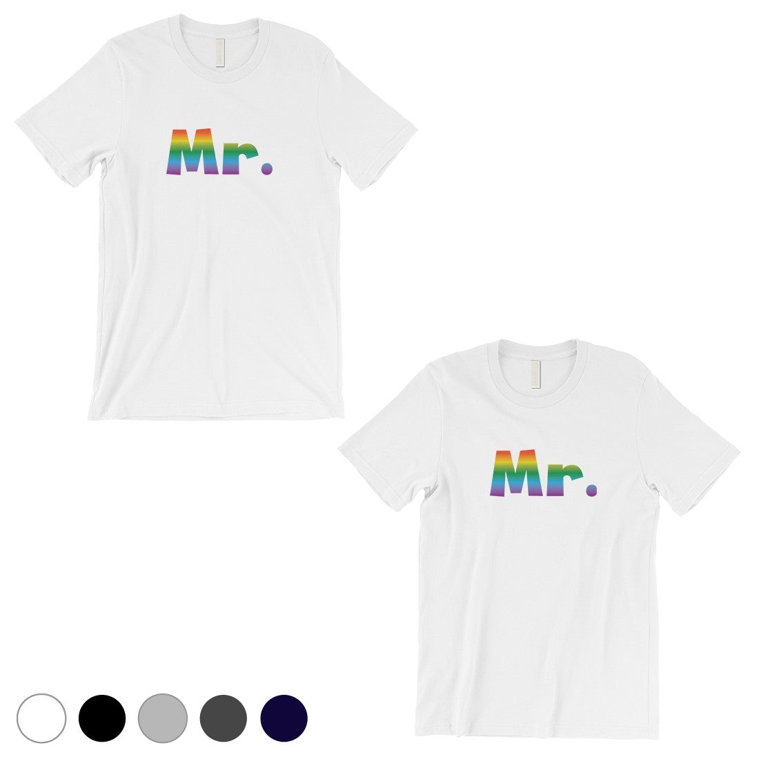 LGBT Mr. Mr. Rainbow White Matching Shirts