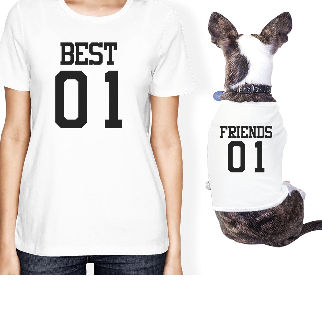 Best01 Friends01 Small Dog Owner Matching Apparel For Dog Moms White