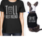 Tall Short Cup Small Pet Owner Matching Gift Outfits Womens Tshirts Black
