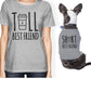 Tall Short Cup Small Pet Owner Matching Gift Outfits Womens Tshirts Gray