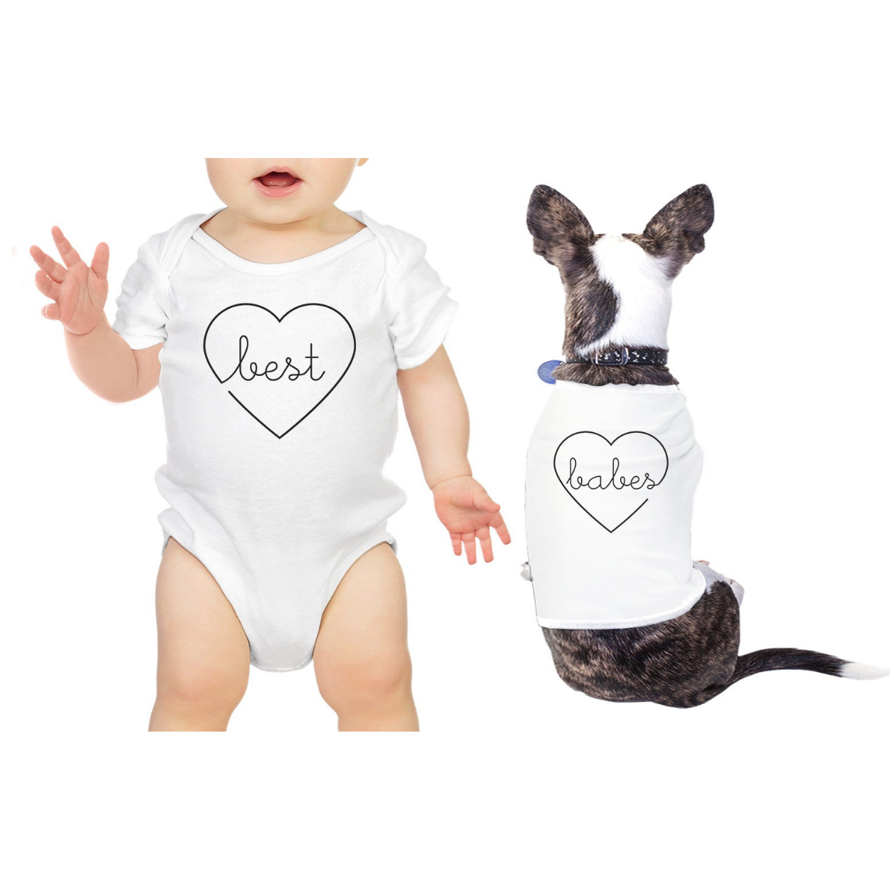 Best Babes Baby and Pet Matching White Shirts