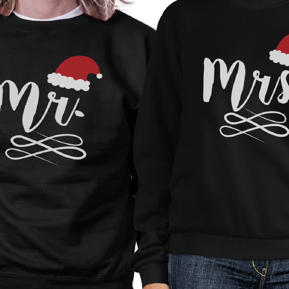 Mr And Mrs Christmas Couple Sweatshirts Holiday Gifts For Couples Black