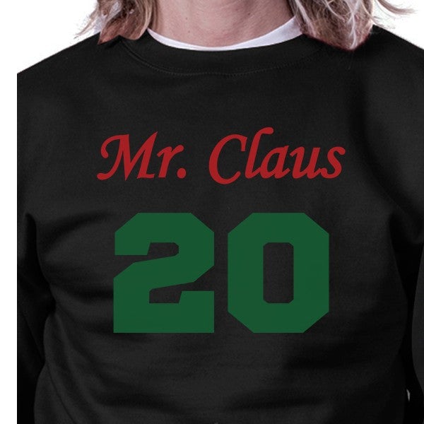 Mr. And Mrs. Claus Matching Couple Black Sweatshirts