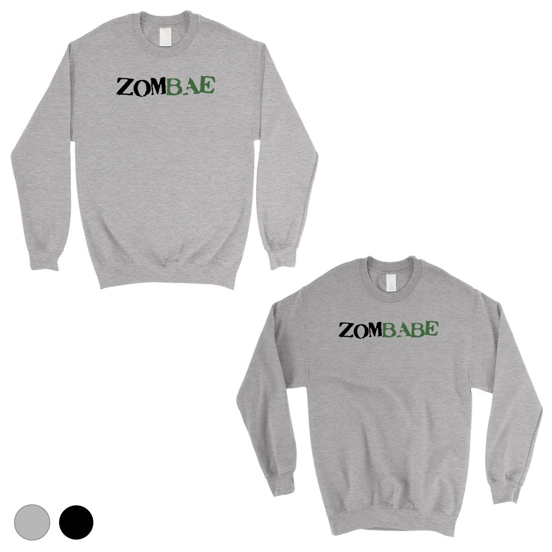 Zombae And Zombabe Matching Sweatshirt Pullover Gray