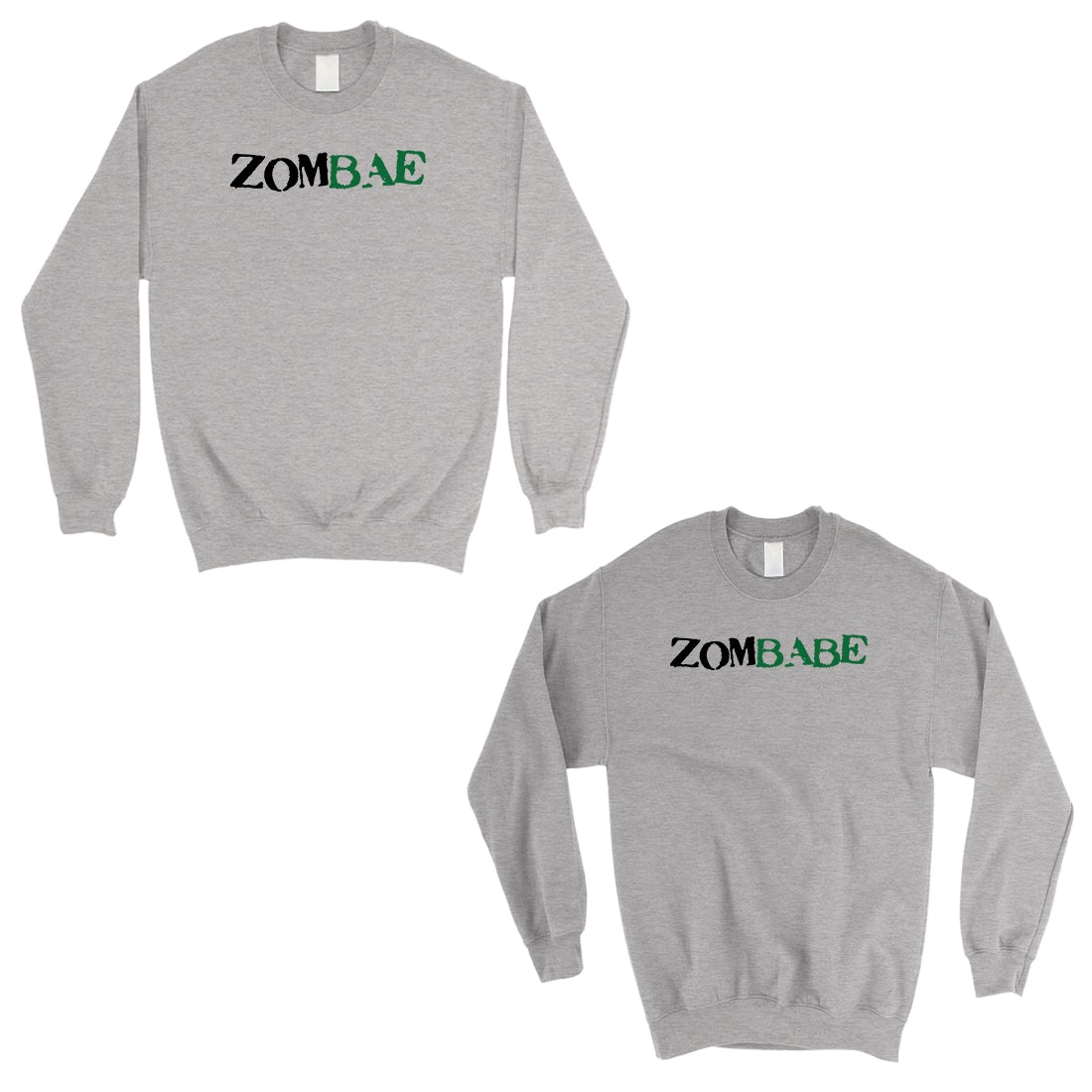 Zombae And Zombabe Matching Sweatshirt Pullover Gray