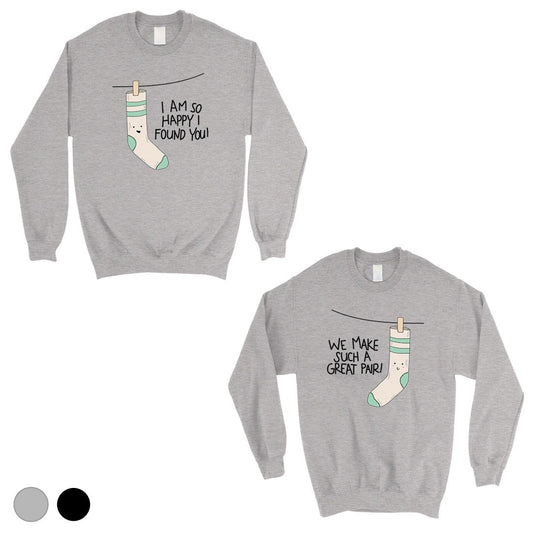 Socks Great Pair Matching Sweatshirt Pullover Cute Anniversary Gift Gray