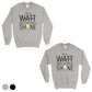 Watt World Shine Light Matching Sweatshirt Pullover Valentine's Day Gray