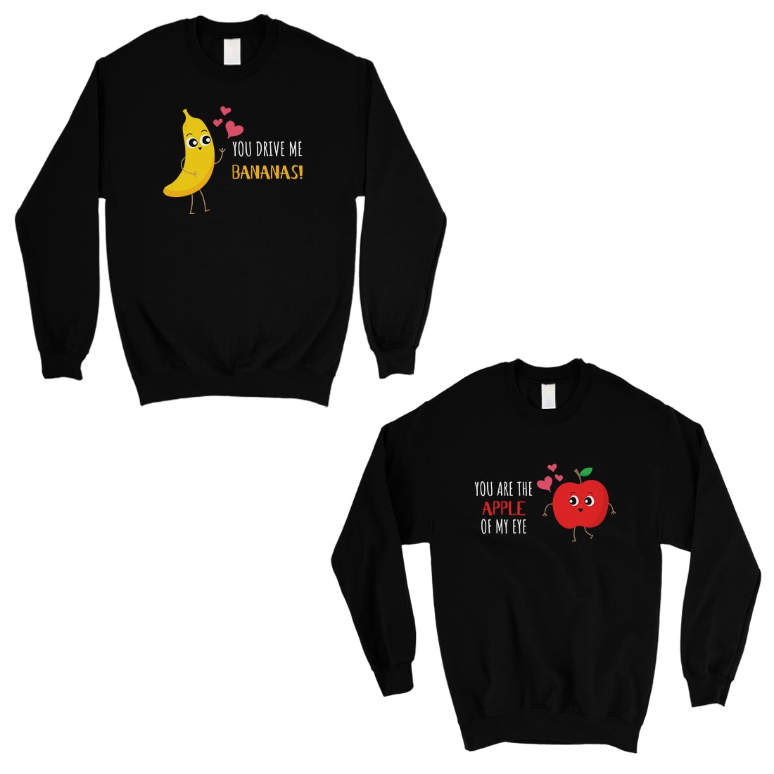 Drive Me Bananas Matching Sweatshirt Pullover For Valentines Day Black
