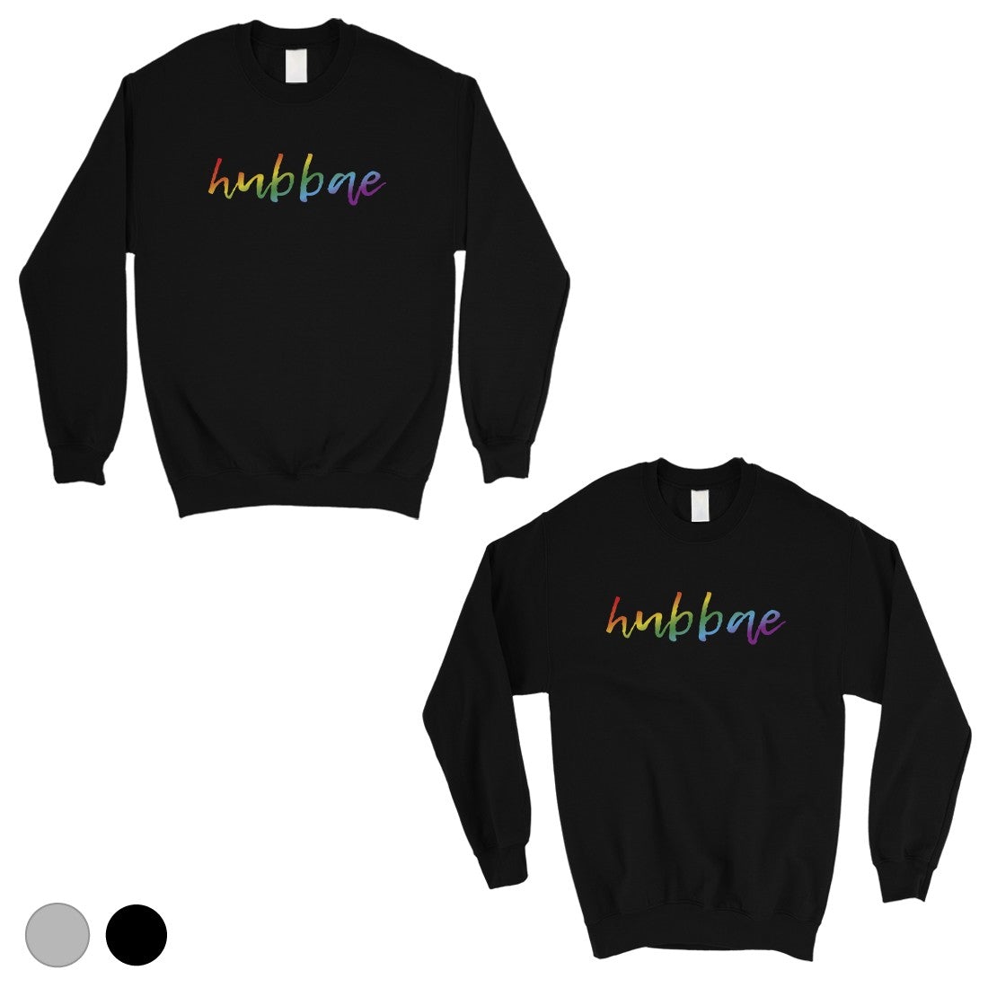 LGBT Hubbae Hubbae Rainbow Matching Couple SweatShirts Black