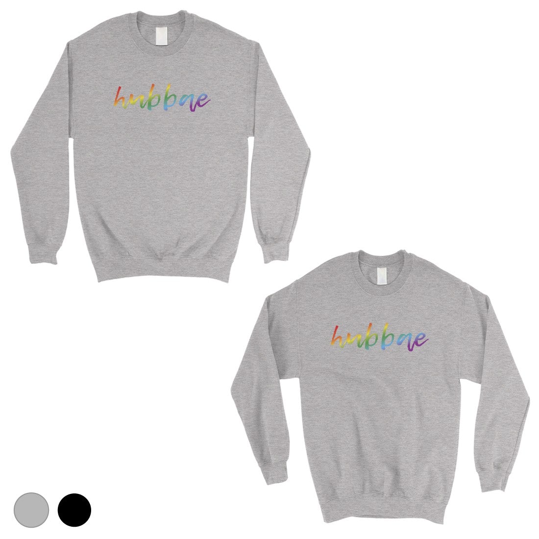 LGBT Hubbae Hubbae Rainbow Matching Couple SweatShirts Gray