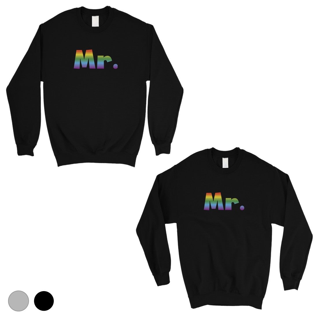 LGBT Mr. Mr. Rainbow Matching Couple SweatShirts Black