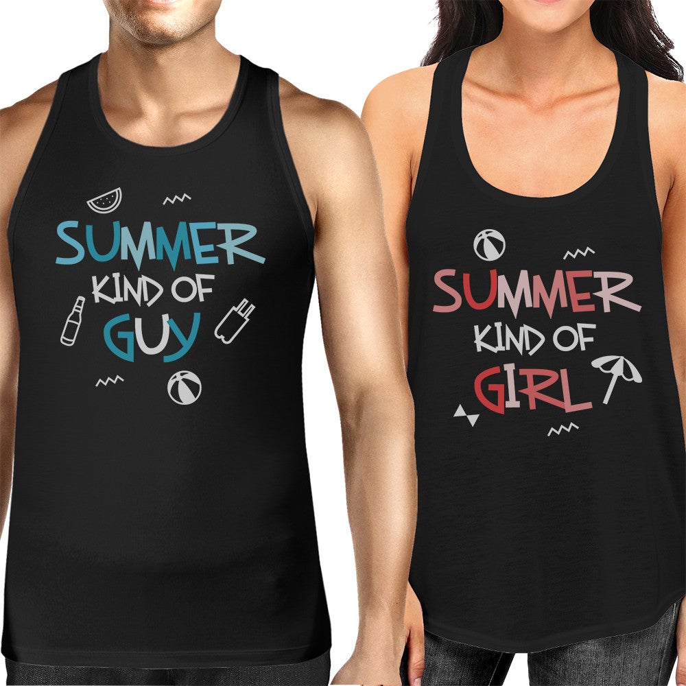 Summer Kind Of Girl And Guy Funny Design Matching Couple Tank Tops - 365 In Love