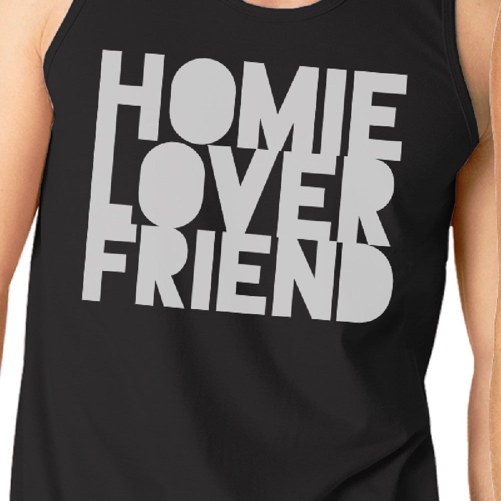Homie Lover Friend Matching Couple Black Tank Tops