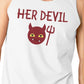 Her Devil His Angel Matching Couple White Tank Tops