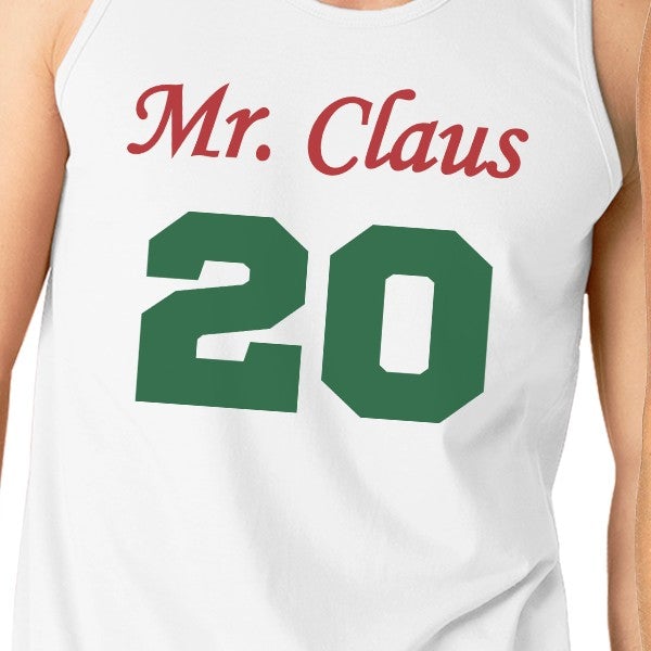 Mr. And Mrs. Claus Matching Couple White Tank Tops