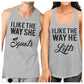 Squats Lifts Funny Workout Tanks Couples Gift Matching Couple Tanks Gray