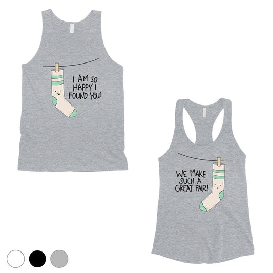 Socks Great Pair Matching Couple Tank Tops Cute Valentines Day Gift Gray