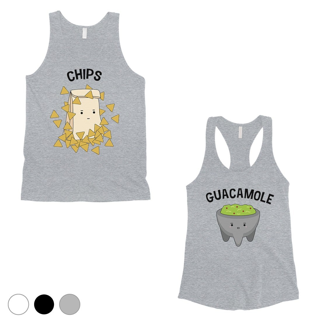 Chips & Guacamole Matching Couple Tank Tops Funny Wedding Gift Gray