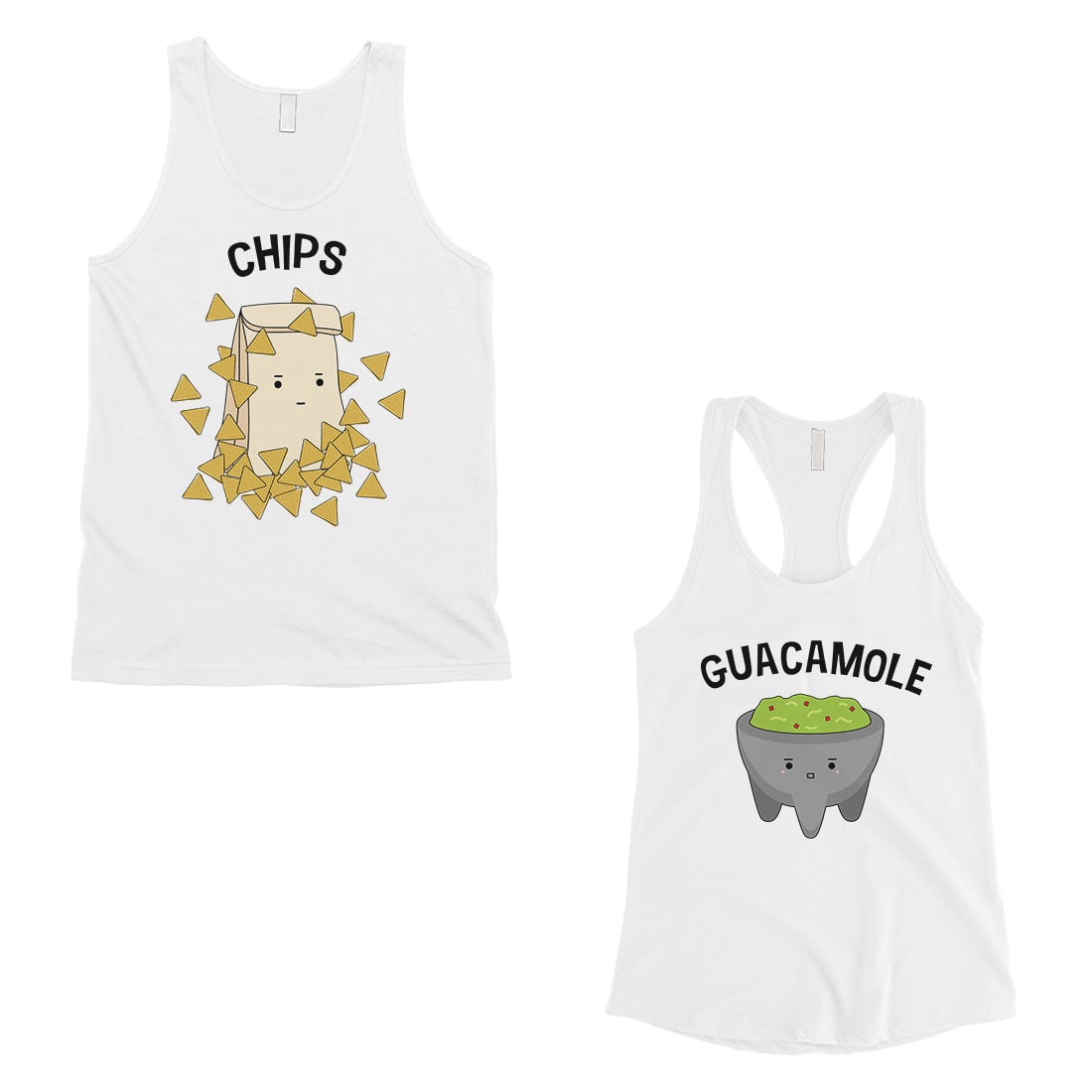 Chips & Guacamole Matching Couple Tank Tops Funny Wedding Gift White