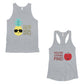 Pineapple Apple Matching Couple Tank Tops Unique Newlywed Gifts Gray