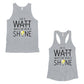 Watt World Shine Light Matching Couple Tank Tops For Anniversary Gray