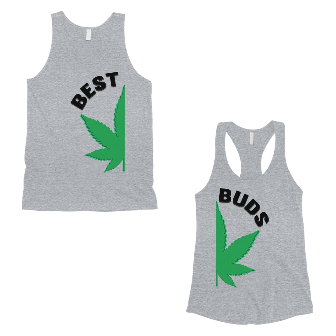 Best Buds Marijuana Matching Couple Tank Tops Gag Anniversary Gift Gray