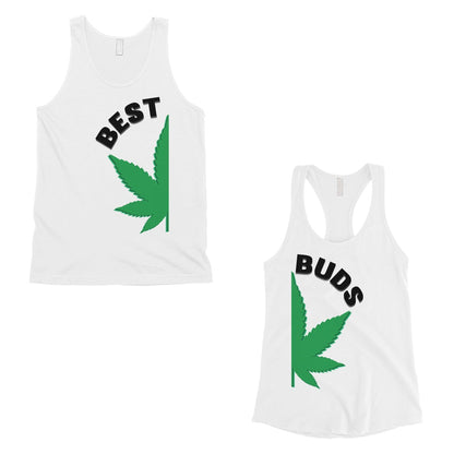 Best Buds Marijuana Matching Couple Tank Tops Gag Anniversary Gift White