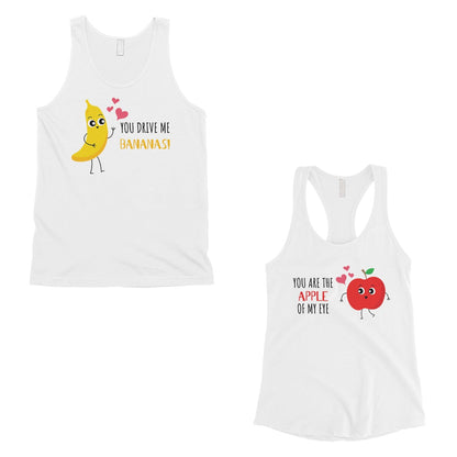 Drive Me Bananas Matching Couple Tank Tops Cute Valentines Day Gift White