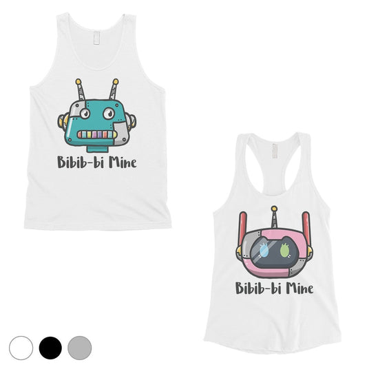 Bibib-bi Mine Cute Couples Matching Tank Tops Cute Anniversary Gift White