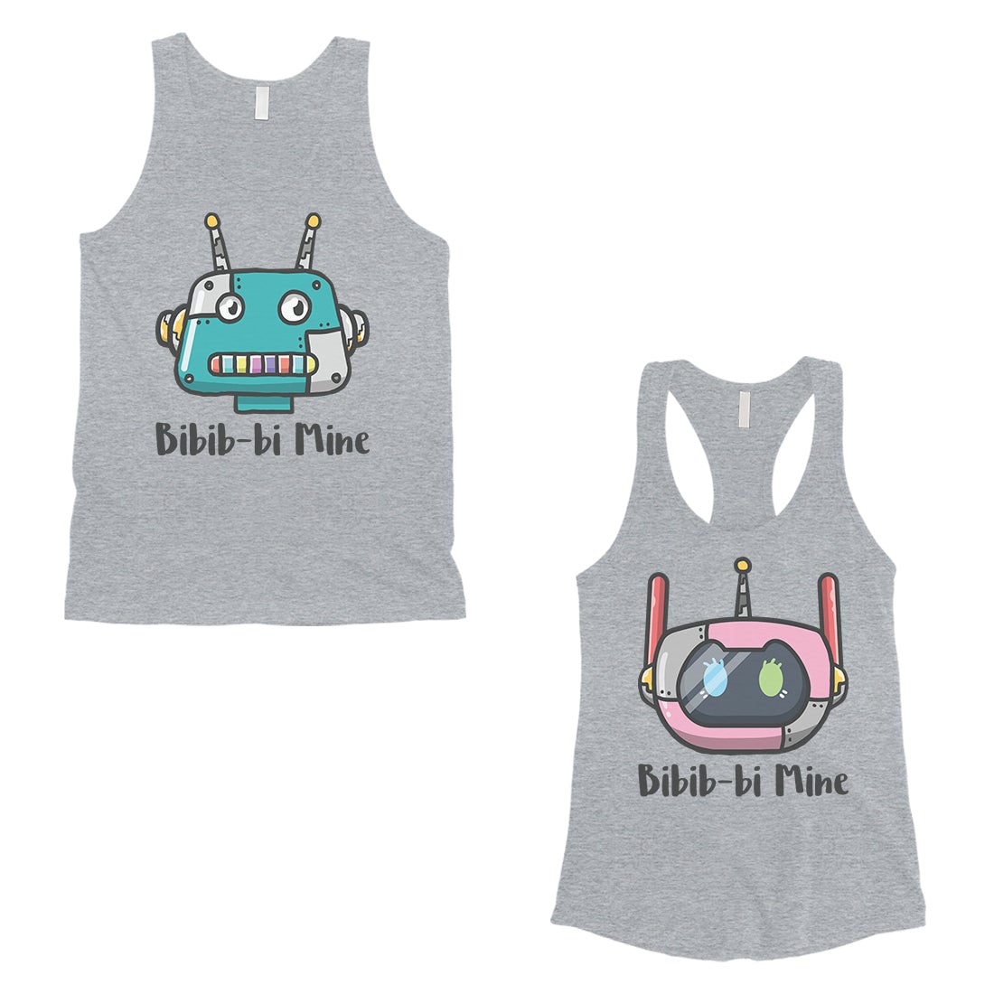 Bibib-bi Mine Cute Couples Matching Tank Tops Cute Anniversary Gift Gray