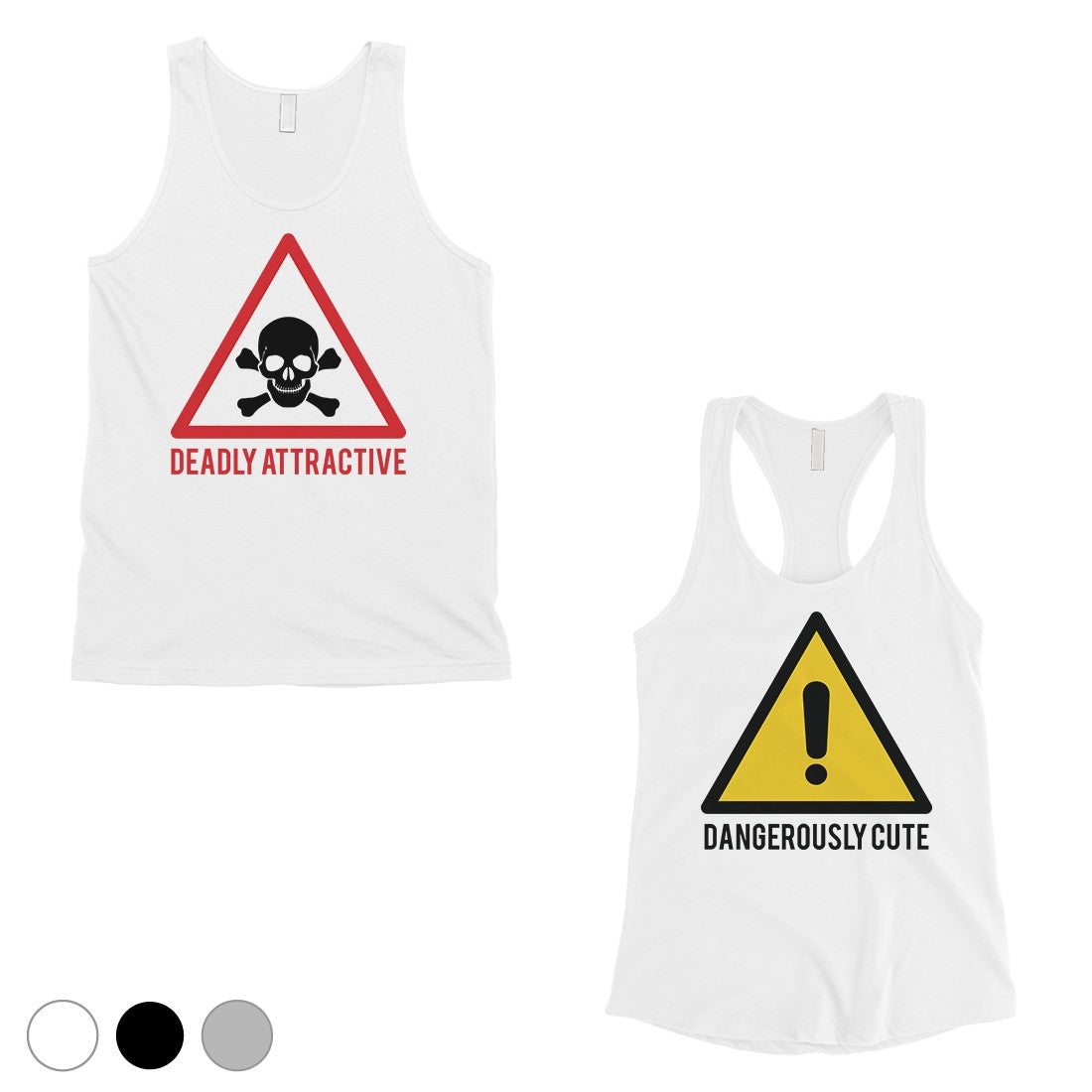 Attractive & Cute Matching Tank Tops Couples Valentine's Day Gift White